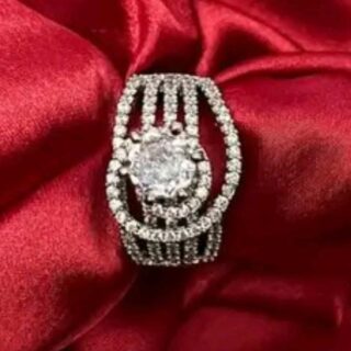 Elegant Radiance: Diamond Oval Ring for girls and women