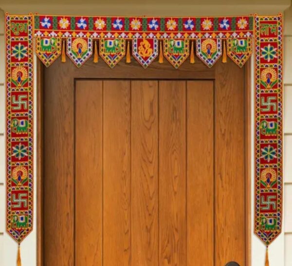 Vibrant Traditions: Fabric Toran Door Hanging for Festive Décor