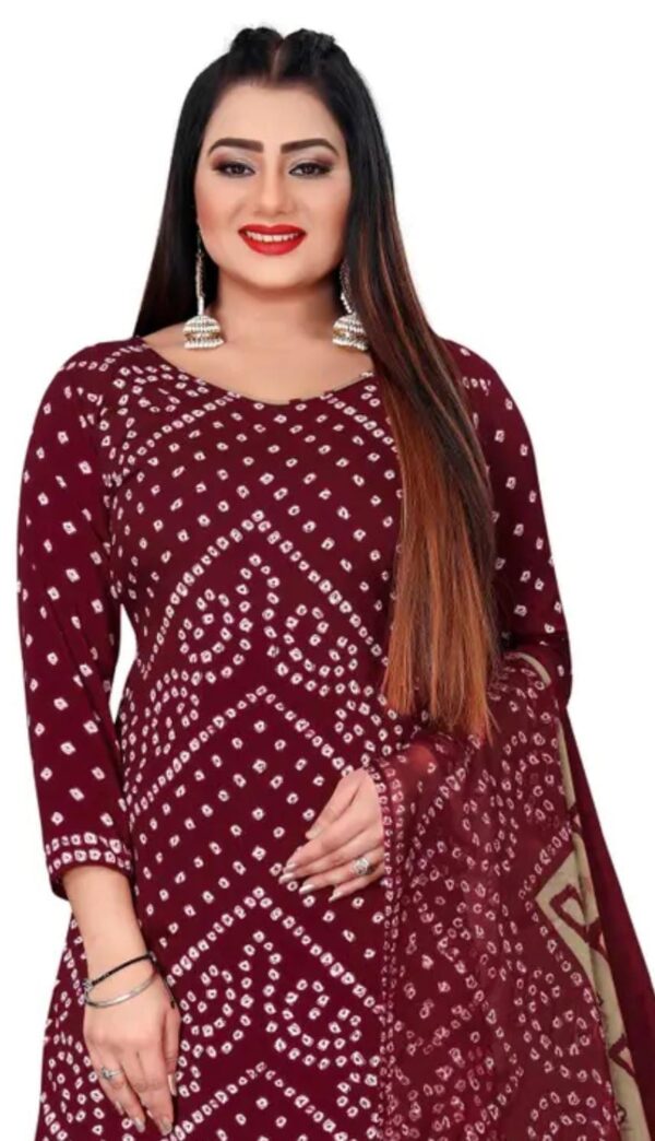 Women Crepe Bandhani Printed Pack of 2 Dress Material - Image 2