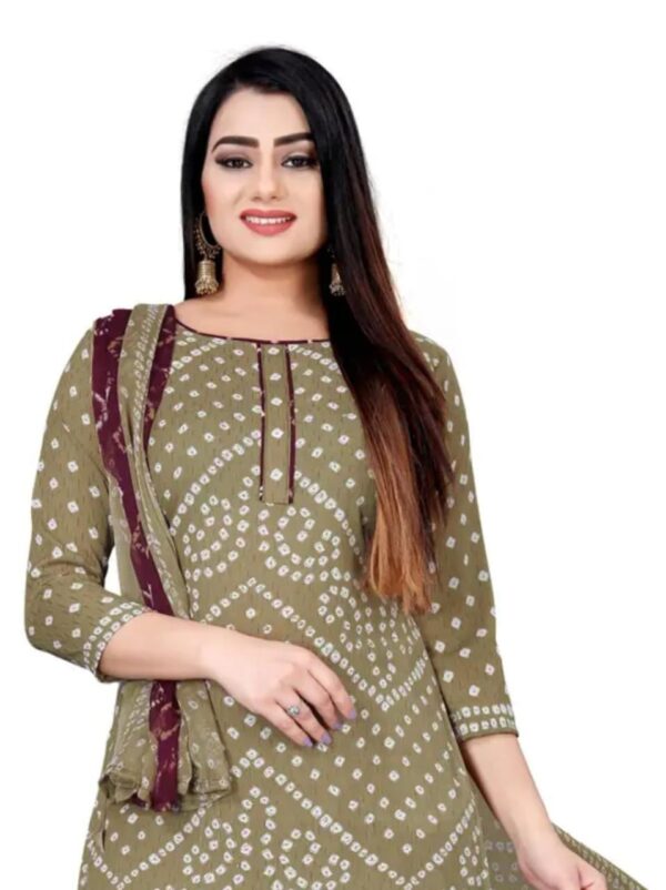 Women Crepe Bandhani Printed Pack of 2 Dress Materia - Image 2