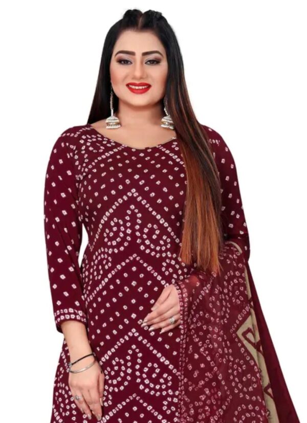 Women Crepe Bandhani Printed Pack of 2 Dress Material - Image 2