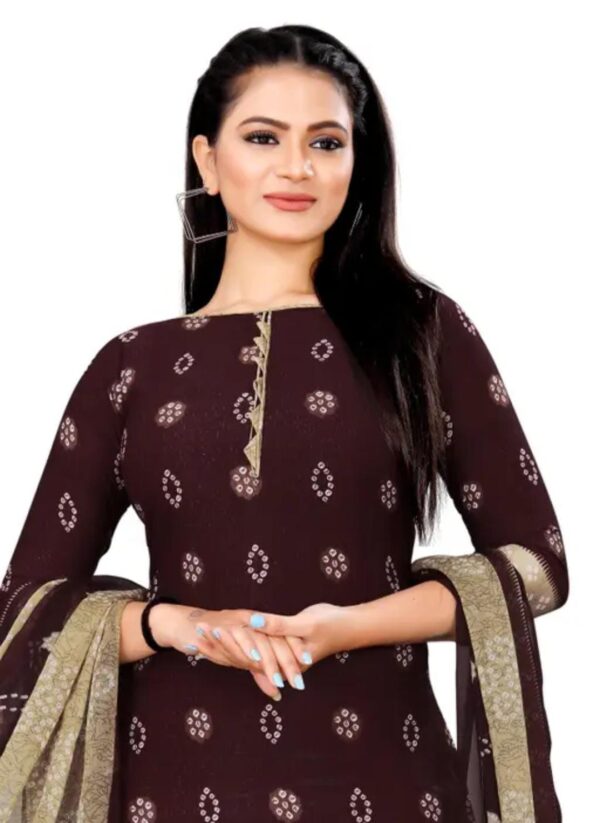 Women Crepe Bandhani Printed Pack of 2 Dress Material - Image 2
