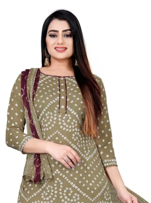 Women Crepe Bandhani Printed Pack of 2 Dress Material - Image 3
