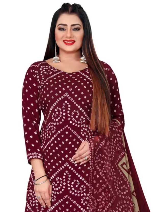 Women Crepe Bandhani Printed Pack of 2 Dress Material - Image 2