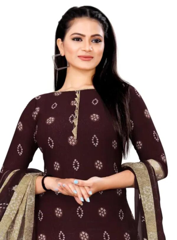 Women Crepe Bandhani Printed Pack of 2 Dress Material - Image 3
