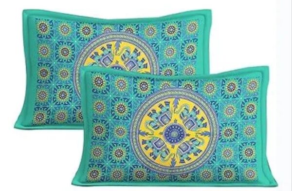 Embrace Elegance with our Lush Green Double Bed Bedsheet and Pillow Covers - Image 4