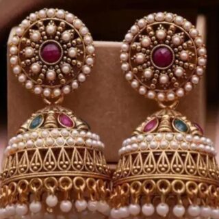 Oxidized Rajwadi Jhumka Earrings for Ethnic Elegance
