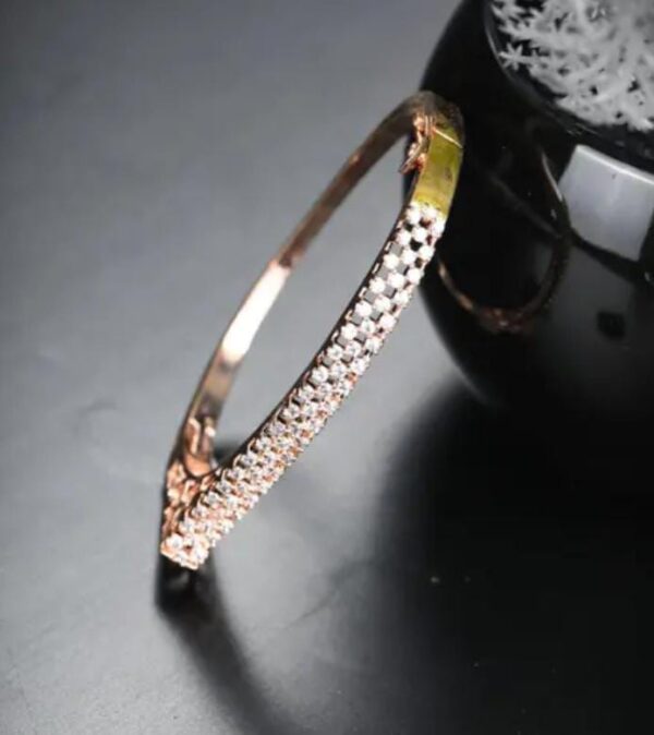 Rose Gold-Plated American Diamond Studded Bracelet