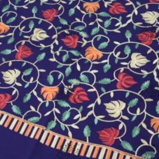 Blue Embroidered Shawl with Poly Acrylic Wool