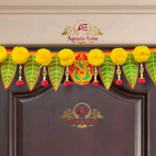 Handcrafted Embroidered Mango Pan and Artificial Flower Toran