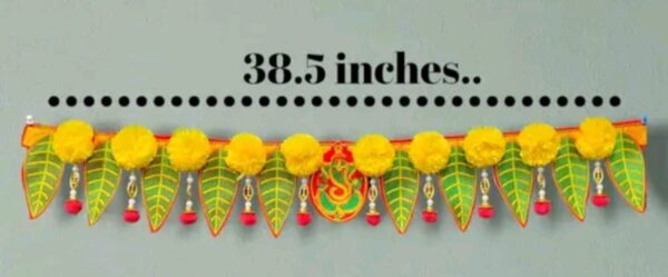 Handcrafted Embroidered Mango Pan and Artificial Flower Toran - Image 3