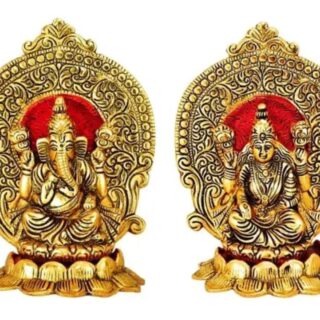Elegant Gold Laxmi Ganesh Idol