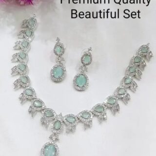 mint green necklace set