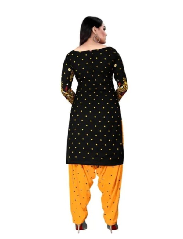 black and yellow dress material unstitched suit