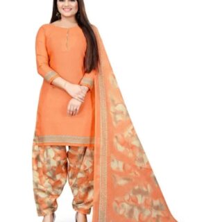 peach dress material unstitched suit