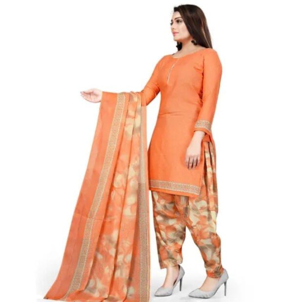 peach dress material unstitched suit