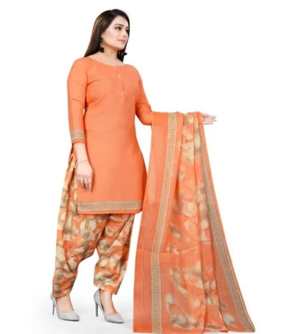 peach dress material unstitched suit