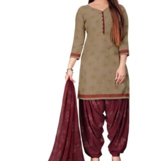 beige and maroon dress material unstitched suit
