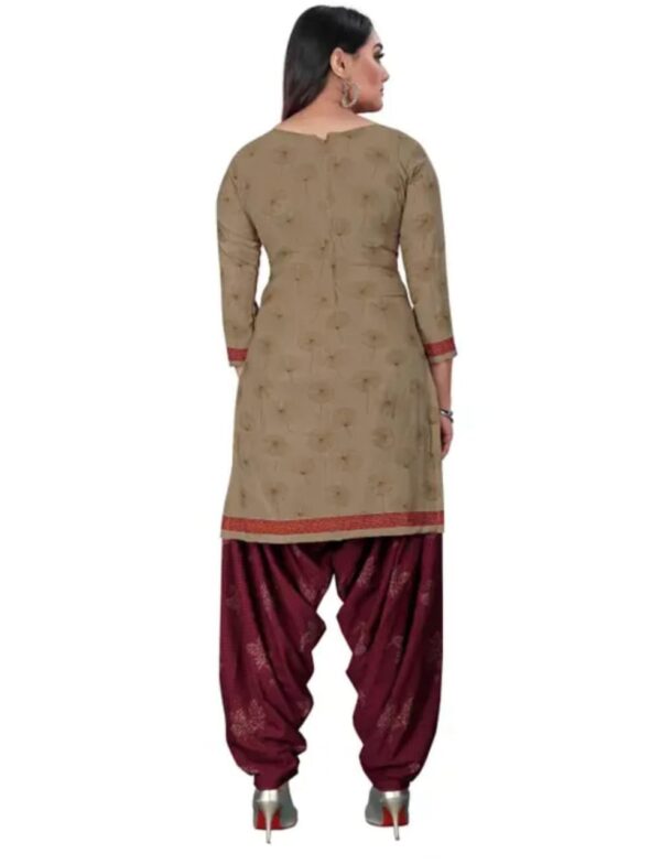 beige and maroon dress material unstitched suit