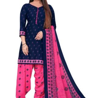 dark blue and pink dress material unstitched suit