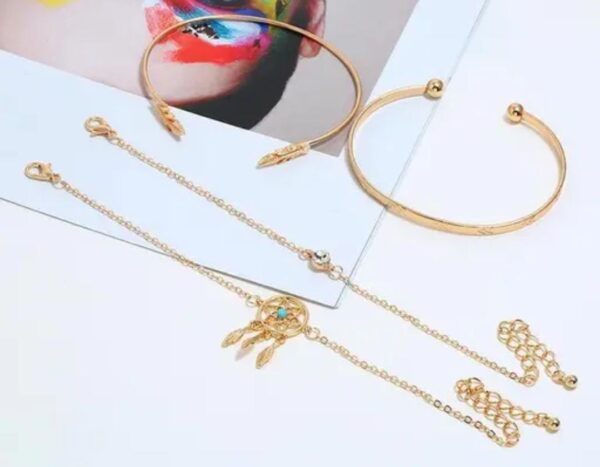 pack of 4 leaf adjustable bracelet