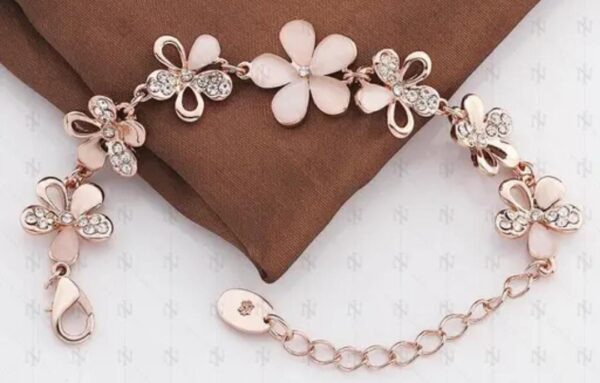 flower rose gold plated bracelet