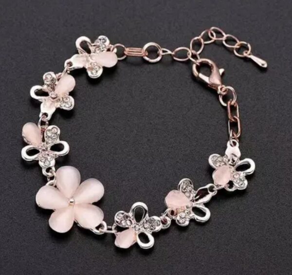 flower rose gold plated bracelet