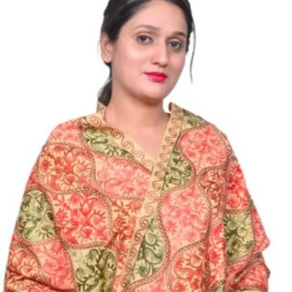 Designer Beige Printed Kashmiri Embroidery Woolen Shawl for Women - Vintage Collection