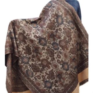 Beige Stylish Woven Design Reversible Multicolor Women's Shawl